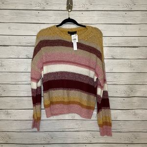 Sanctuary Blur The Lines Striped Crew Neck Sweater Women's Size Medium
